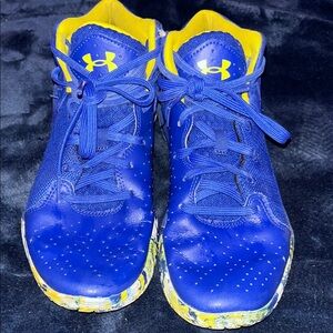 Under Armour Kids' Blue and Yellow Athletic Shoes